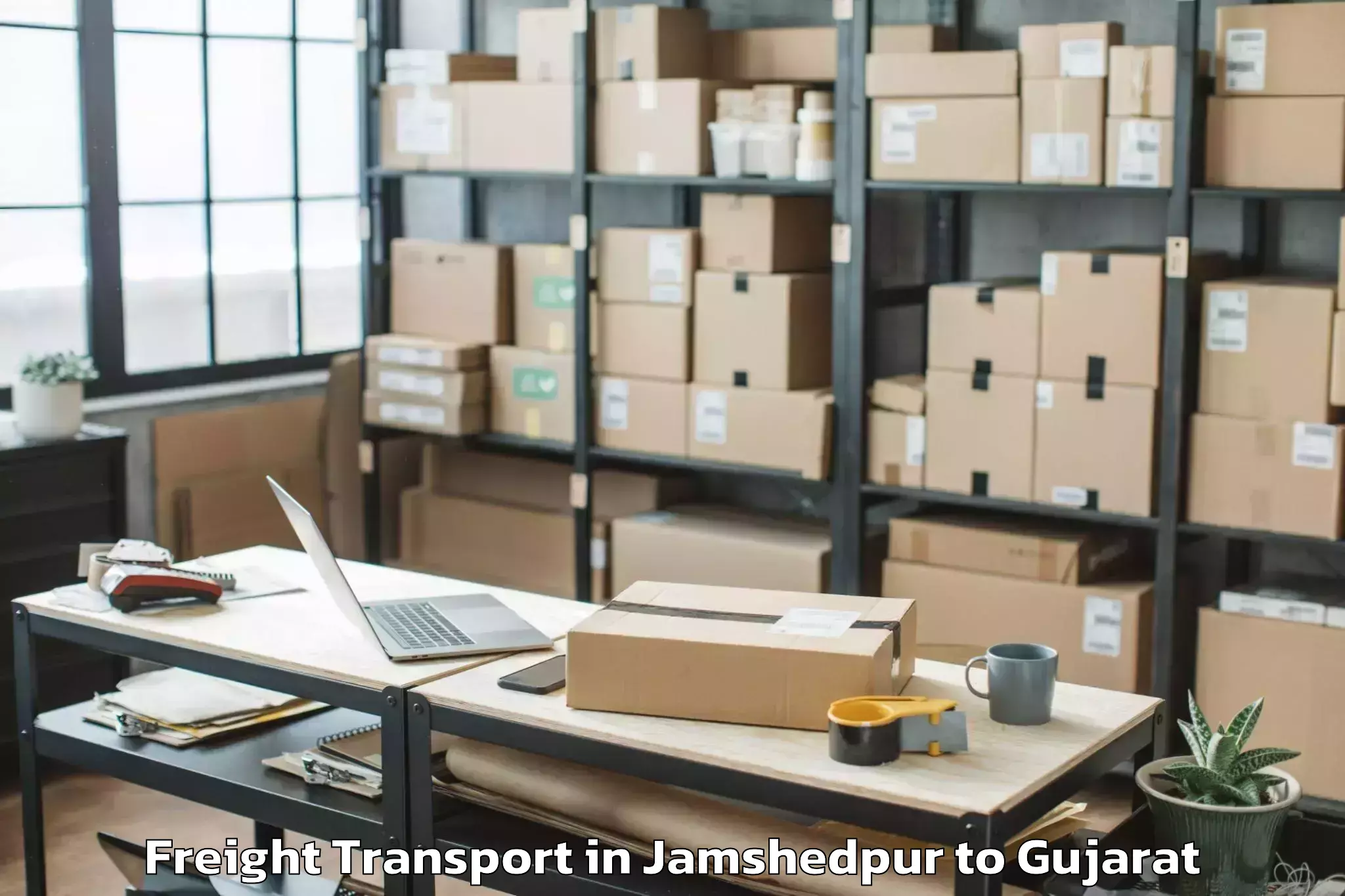 Book Your Jamshedpur to Crystal Mall Rajkot Freight Transport Today